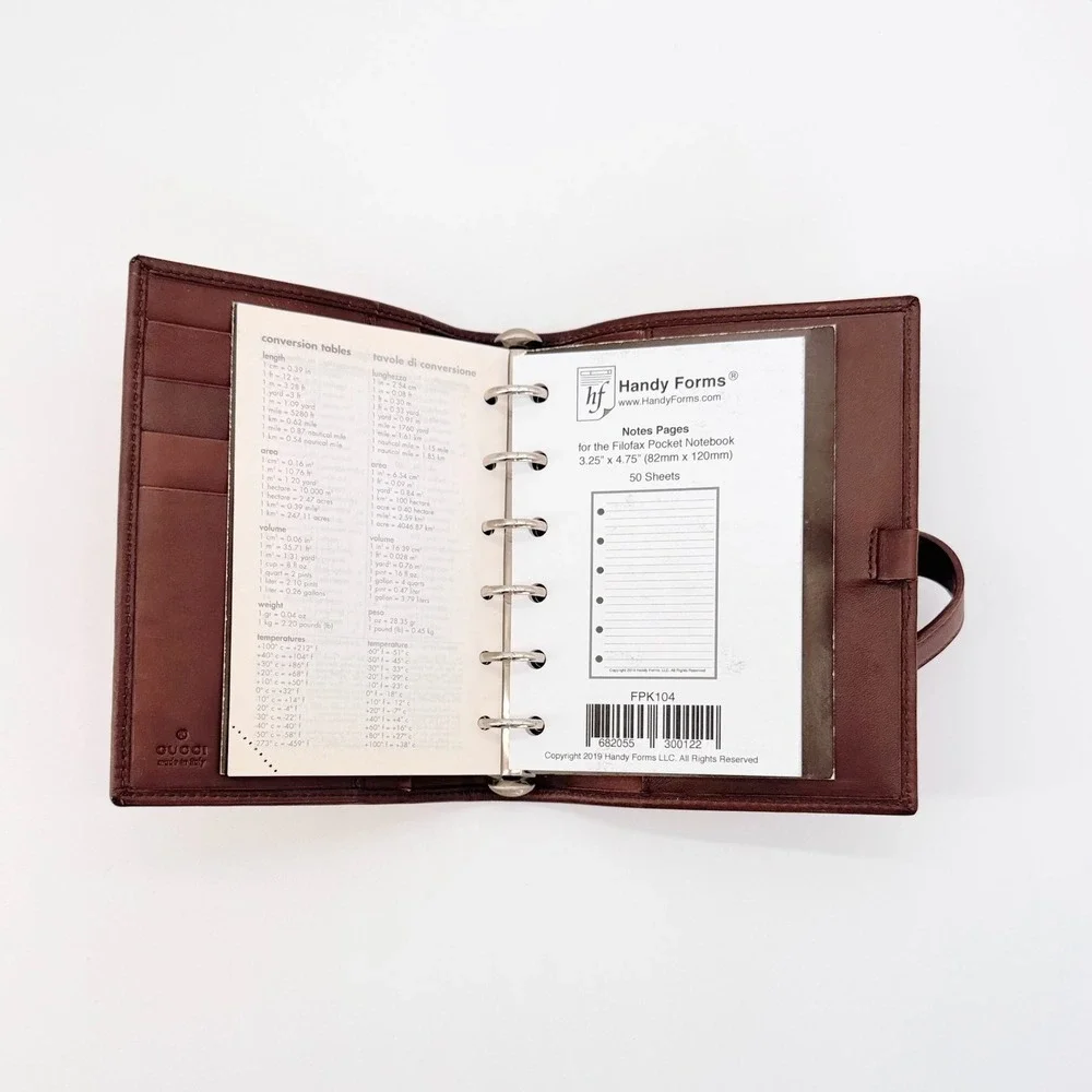 Gucci Tom Ford Era 2002 Pocket Planner Tan Canvas Web Stripe Piston Lock